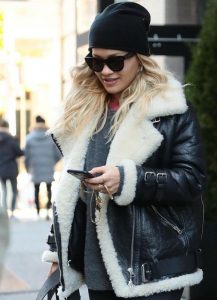 Rita Ora Shearling Leather Jacket - Image 2