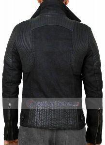 Biker Style Shirt Black Denim Jacket - Image 2