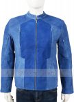 Captain America The Winter Soldier Chris Evans Blue Leather Jacket