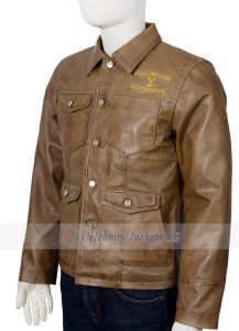 Ian Bohen Yellowstone Ryan Brown Leather Jacket - Image 6