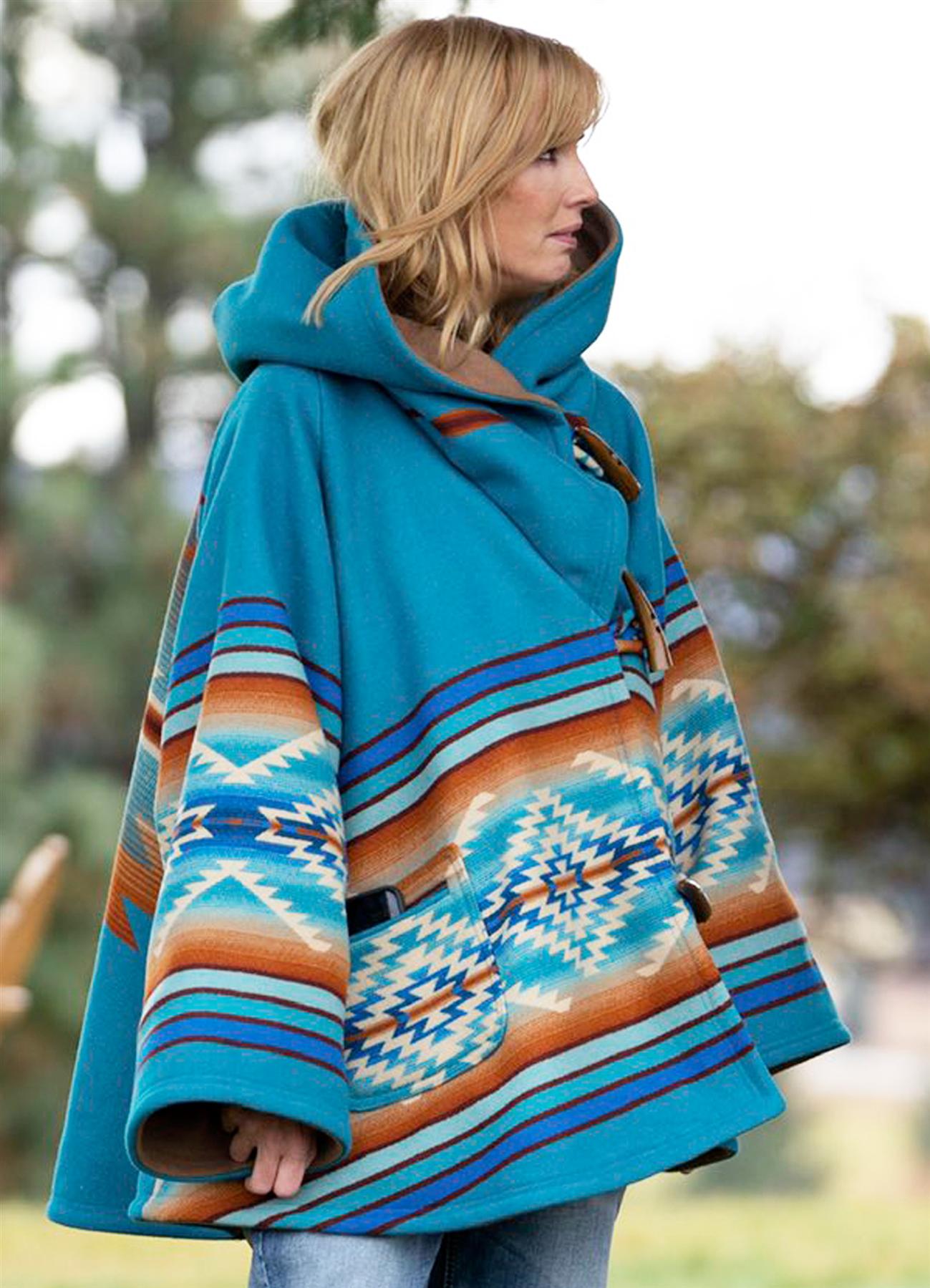 kelly-reilly-yellowstone-beth-dutton-blue-coat-6.jpg Kelly Reilly Yellowstone Beth Dutton Blue Coat - Image 1