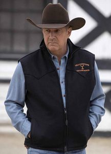 Kevin Costner Yellowstone John Dutton Black Cotton Vest