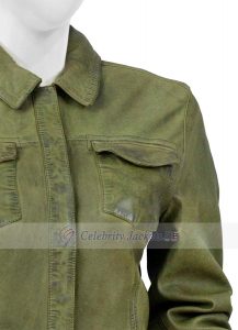 Sorrica Green long sleeve leather shirt - Image 2