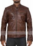 Stylish Brown Wax Real Leather jacket For Men