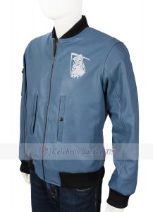 Watch Dogs 2 Marcus Holloway Blue Bomber Leather Jacket - Image 4