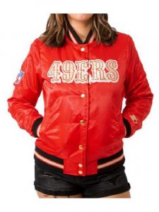Women’s Starter San Francisco 49ers Red Satin Jacket