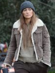 Jennifer Lopez The Mother Brown Shearling Leather Jacket