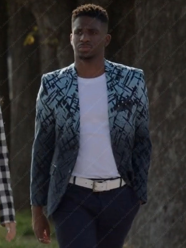 Julien Emily In Paris Season 3 Samuel Arnold Two Tone Blue Blazer Emily In Paris S03 Samuel Arnold Two Tone Blue Blazer