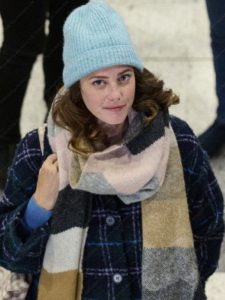 This Is Christmas Kaya Scodelario Blue Woolen Jacket
