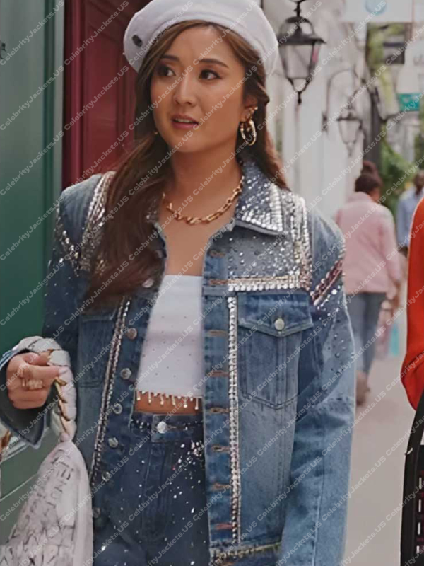 Mindy Chen Emily in Paris Season 03 Ashley Park Blue Denim Jacket Emily in Paris S03 Ashley Park Denim Jacket