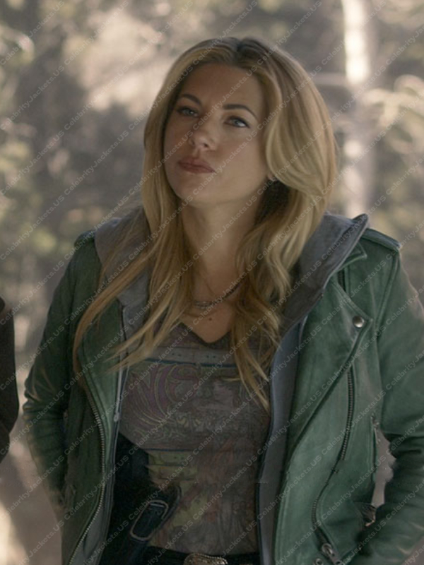 Katheryn Winnick Big Sky Season 3 Jenny Hoyt Green Leather Jacket Big Sky S03 Jenny Hoyt Leather Jacket