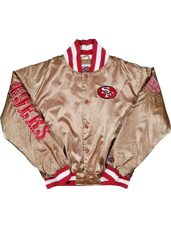 Vintage 90s San Francisco 49ers Living Legends Gold Bomber Varsity Satin Jacket 49ers Living Legends Varsity Jacket