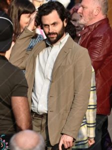 Jonathan Moore You TV Series Season 4 Penn Badgley Grey Blazer