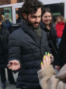 Joe Goldberg You TV Series Season 4 Jonathan Moore Grey Puffer Jacket
