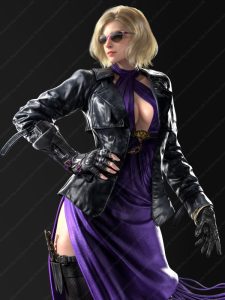 Tekken 8 Gameplay Nina Williams Black Leather Cosplay Jacket