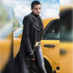 Brianna Hildebrand Black Leather Trench Coat From Deadpool Movie