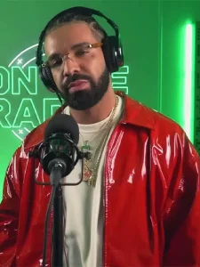 Drake On The Radar Red Leather Jacket