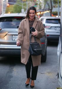 Lea Michele Newyork Faux Fur Brown Long Coat