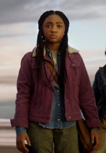 Leah Jeffries Percy Jackson And The Olympians 2023 Purple Denim Jacket