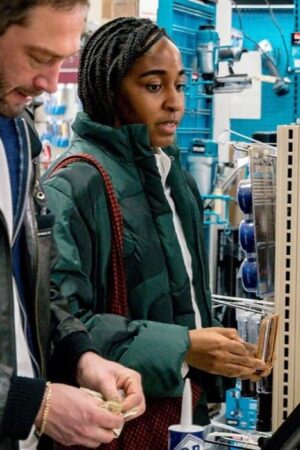 Sydney Adamu Ayo Edebiri The Bear Green Puffer Jacket.
