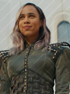 Zawe Ashton The Marvels 2023 Dar Benn Green Trench Coat