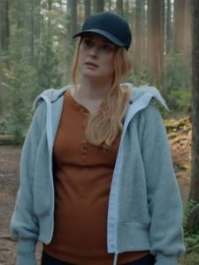 Alexandra Breckenridg Virgin River S05 Oversized Gray Zip Jacket