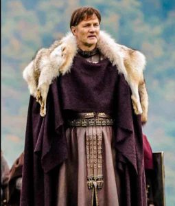 Aulus Britannia David Morrissey Fur Collar Purple Cloak