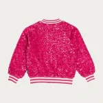 Barbie 2023 Hot Pink Sequin Bomber Jacket.