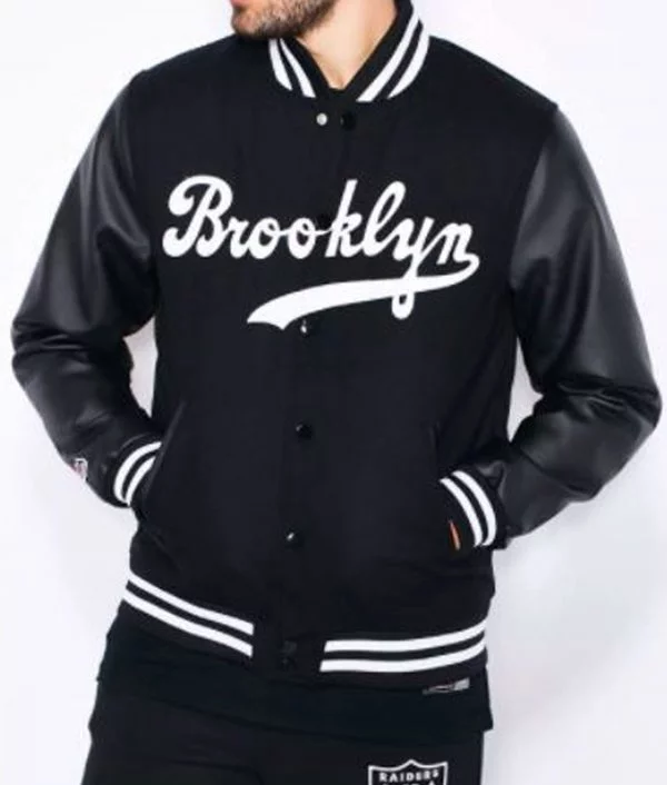 Brooklyn Dodgers Black Varsity Jacket Brooklyn Dodgers Black Varsity Jacket