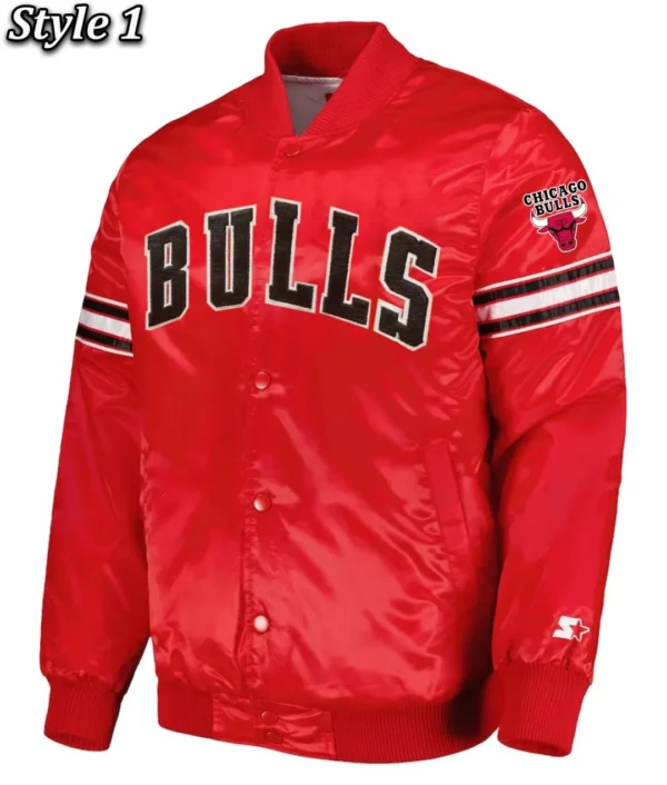 Chicago Bulls Pick & Roll Varsity Satin Jacket Chicago Bulls Pick & Roll Varsity Satin Jacket