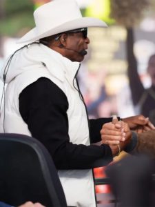 Deion Sanders College Gameday 2023 White Hooded Vest