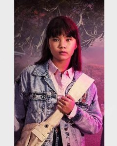 Erin Tieng Paper Girls Riley Lai Nelet Blue Denim Jacket.