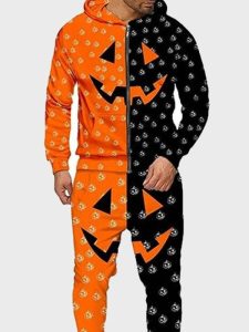 Halloween 2023 Orange & Black Pumpkin Tracksuit