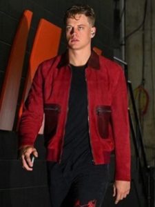 Joe Burrow Maroon Suede Leather Jacket
