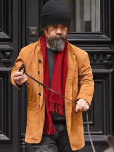 Peter Dinklage She Came To Me 2023 Steven Brown Suede Leather Coat