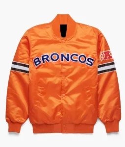 Pick And Roll Denver Broncos Orange Satin Jacket