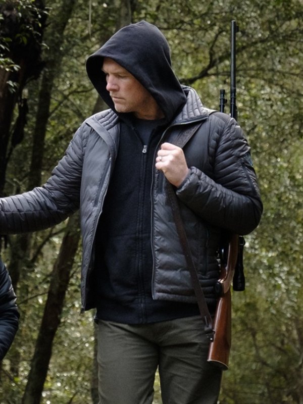 Ryan Logan Transfusion 2023 Sam Worthington Grey Puffer Jacket Ryan Logan Transfusion 2023 Sam Worthington Grey Puffer Jacket