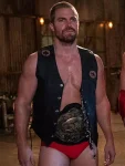 Stephen Amell Heels 2021 Jack Spade Black Leather Vest