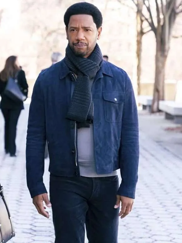 The Equalizer S02 Detective Marcus Dante Blue Suede Leather Jacket The Equalizer S02 Detective Marcus Dante Blue Suede Leather Jacket