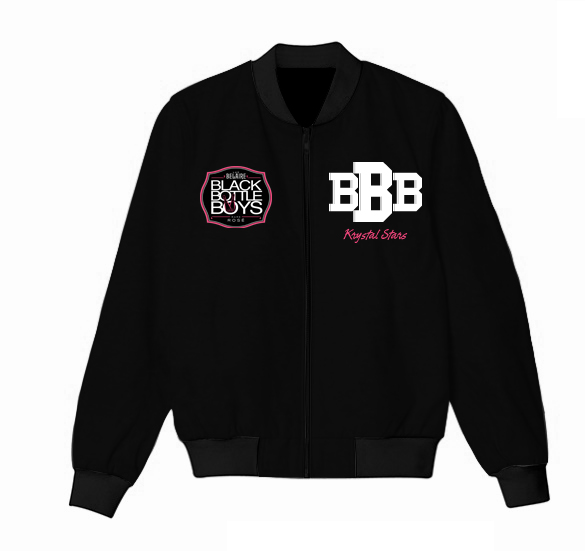 Black Bottle Boys And Girls Varsity Bomber Jacket Black Bottle Boys And Girls Varsity Bomber Jacket