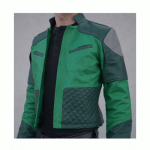 Christopher Sean Star Wars Resistance Green Leather Jacket.
