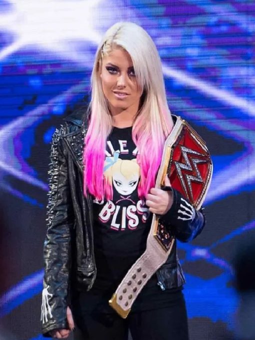 Get Wwe Black Studded Alexa Bliss Leather Jacket Get Wwe Black Studded Alexa Bliss Leather Jacket
