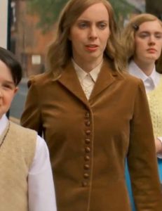 Kate O’flynn Everyone Else Burns 2023 Fiona Brown Velvet Coat.
