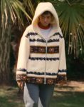 Mia Polanco Series Everything Now 2023 Sophie Wilde White Printed Zip Up Hoodie