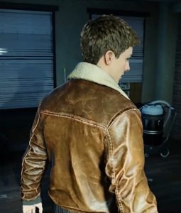 Peter Parker Spider-man 2 Video Game Yuri Lowenthal Brown Leather Jacket.