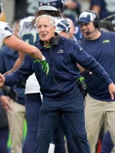 Seattle Seahawks Pete Carroll Blue Pullover Hoodie.