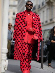The Marni Show 2023 Usher Oversized Red Polka Dot Coat