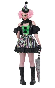 Womens Sweet But Psycho Clown Costume For Halloween.