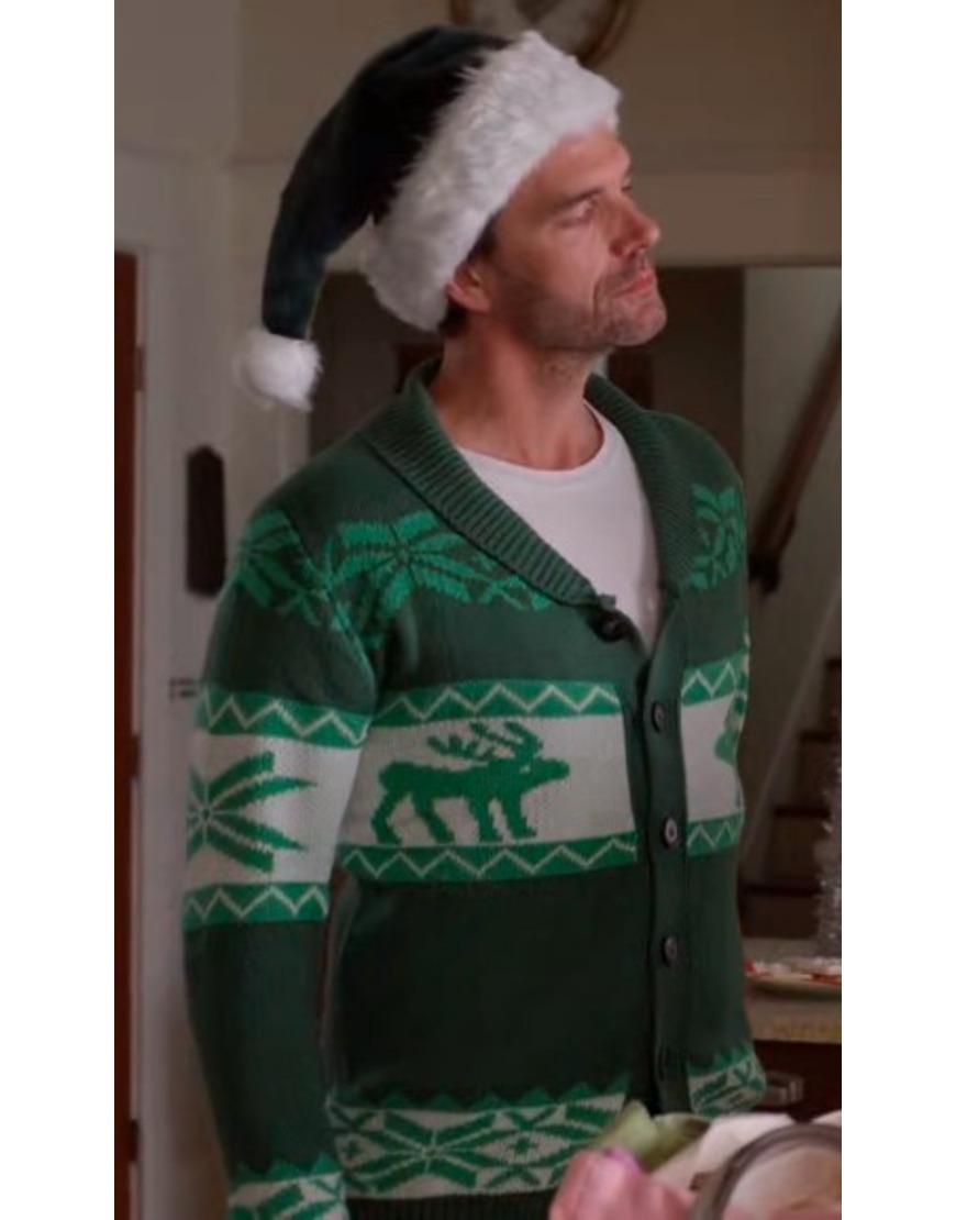 A World Record Christmas 2023 Lucas Bryant Green Sweater A World Record Christmas 2023 Lucas Bryant Green Sweater