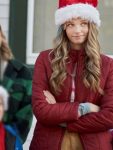 Cali Sharpe Movie Christmas Island 2023 Maroon Puffer Jacket
